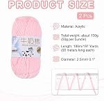 MECCANIXITY 2PCS Crocheting Yarn,Light Pink 5 Ply Acrylic Yarn 100g Sport Weight Yarns Bulk Soft and Fluffy Yarns for Knitting DIY Crochet Handicraft Blankets Gift,197 Yards
