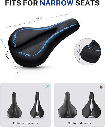 Miniatura 3 de Meencool Funda de asiento de bicicleta cojín de asiento de bicicleta para hombres y mujeres funda de asiento de bicicleta acolchada de gel para