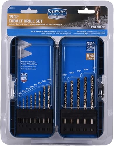 Miniatura 4 de Century Drill & Tool, 26713, juego de 13 piezas, broca Jobber, ProGrade, acero cobalto, paquete de brocas de alta velocidad
