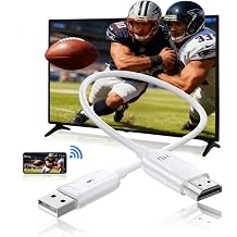 Wireless HDMI Display Adapter, Wireless HDMI Cable for AirPlay/Miracast to 1080P HDTV Big Screen Mirroring Dongle Adapter Receiver Only Design, for MacOS/iOS/Android/Windows, No App/Wi-Fi/Bluetooth