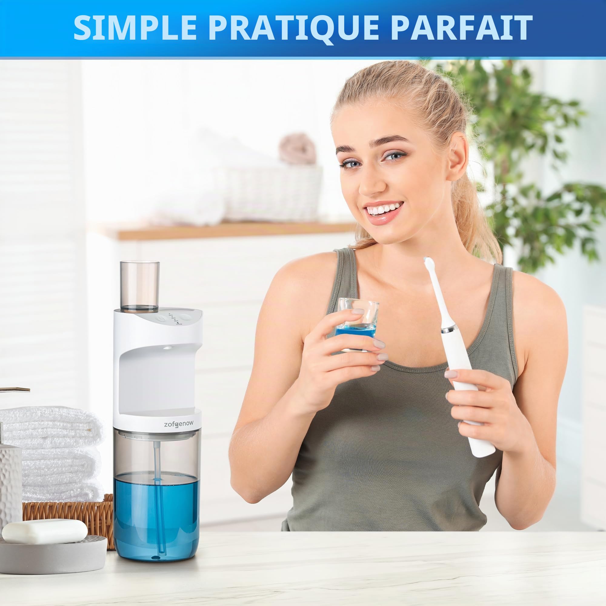ZOFGENOW Distributeur automatique de rince-bouche pour salle de bain, accessoires de salle de bain, distributeurs de 50 ml avec tasses magnétiques, distributeur mural, convient à tous les groupes