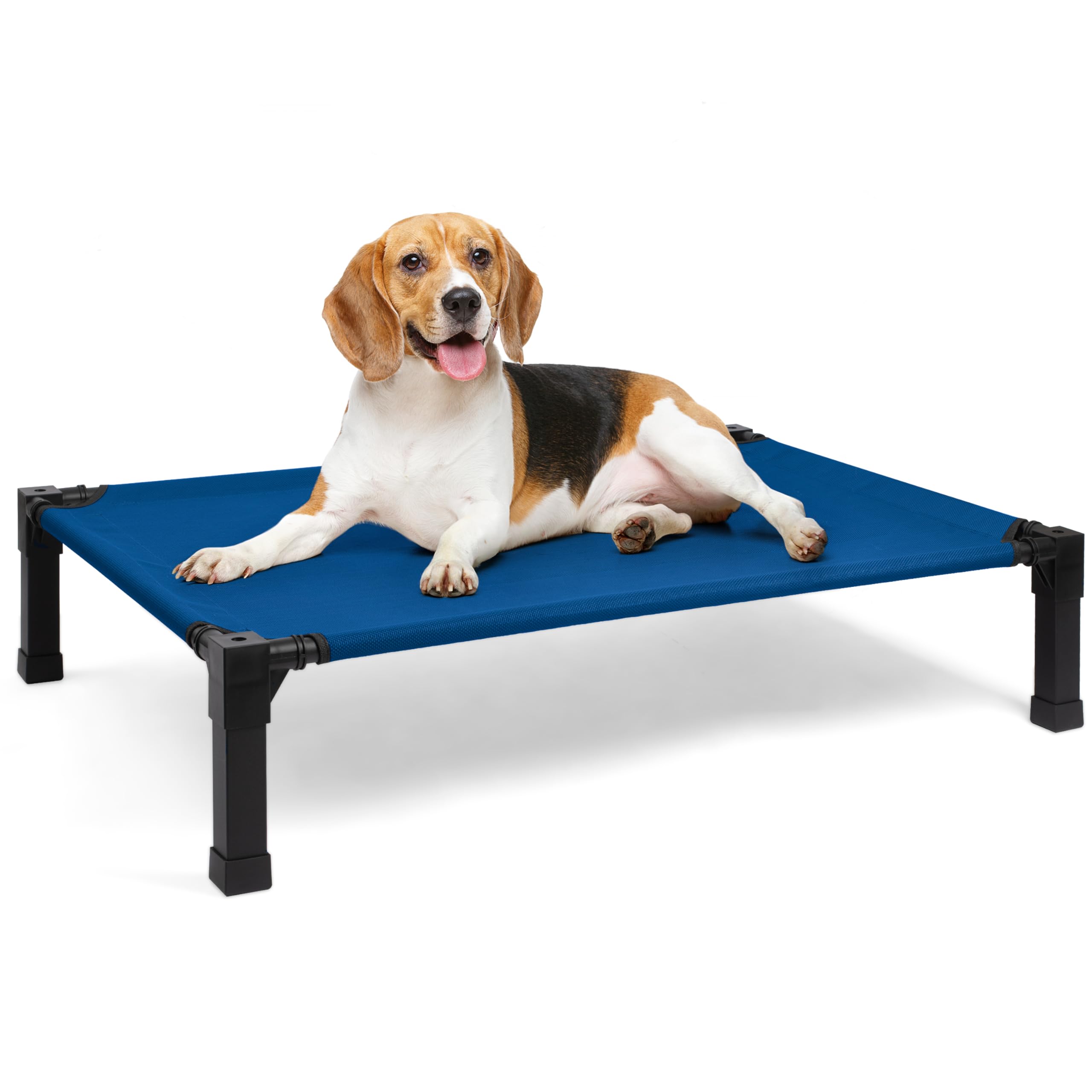 Heeyoo Elevated Dog Bed, Cooling Raised Pet Cot with Chew Proof Washable Breathable Mesh and Metal Frame, Portable Dog Cot Bed with No-Slip Feet for Outdoor or Indoor Use
