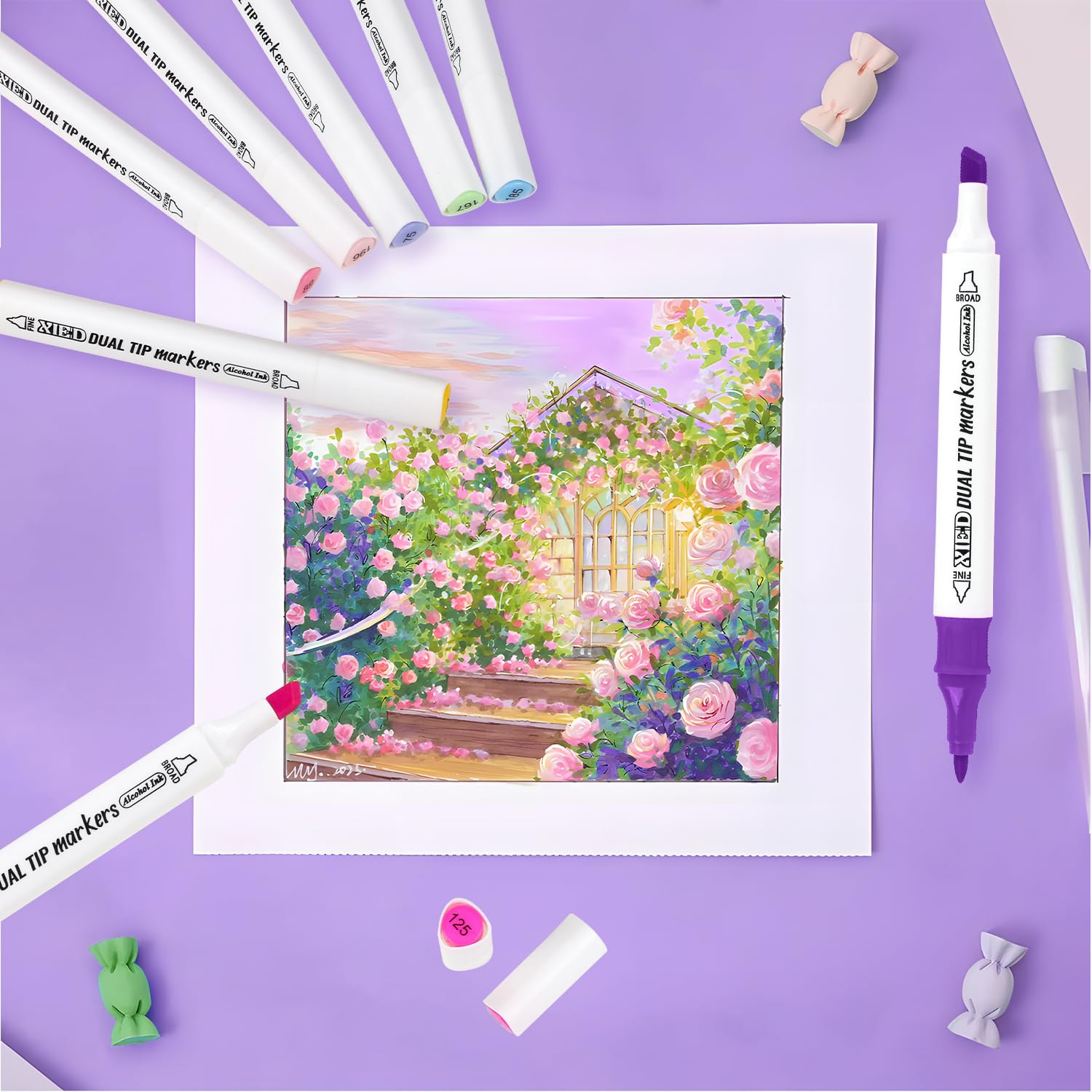 Amazon.com : XIEED Alcohol Markers, 168 Colors Premium Alcohol