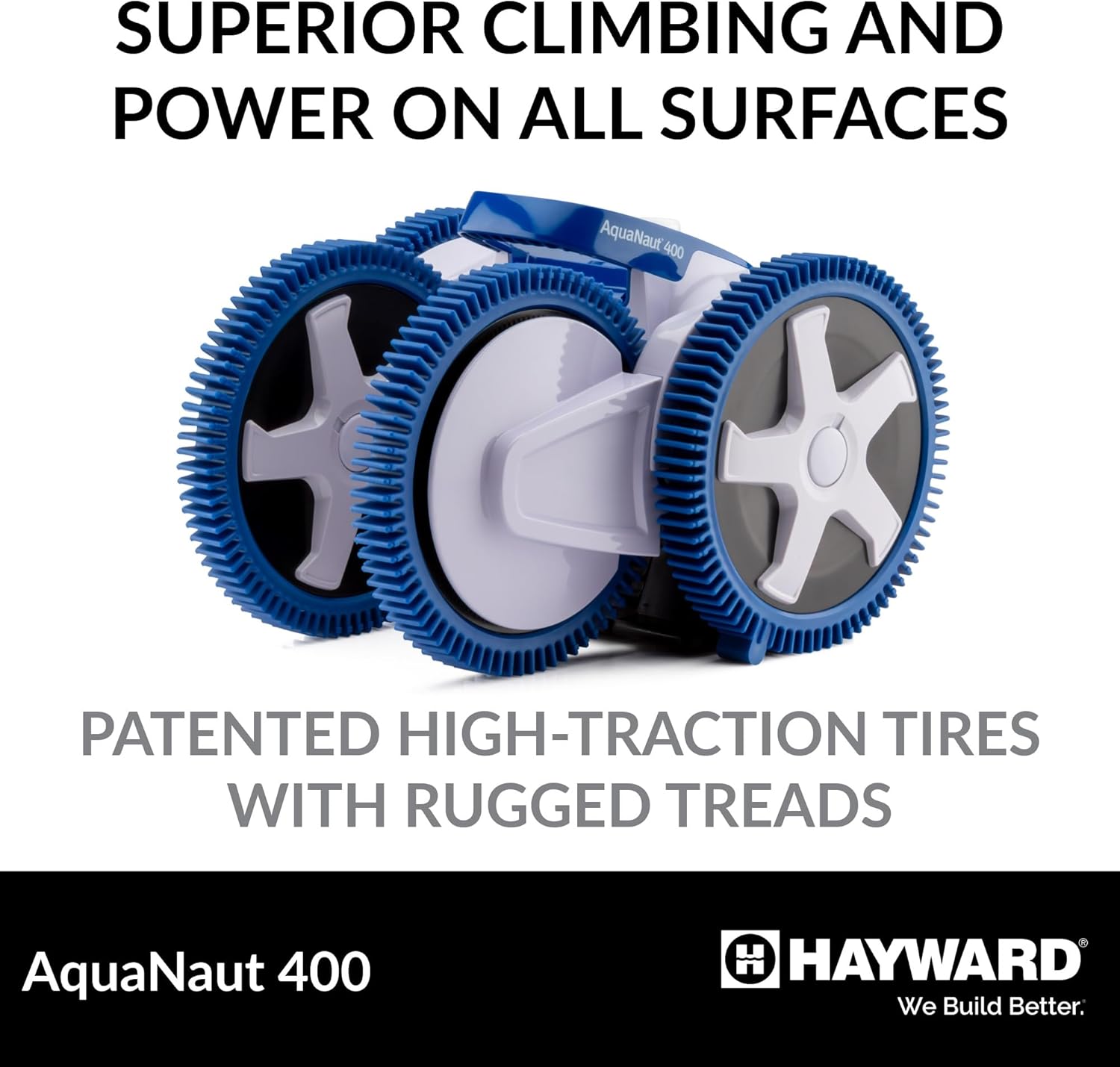 Hayward AquaNaut 400 with rugged tire treads