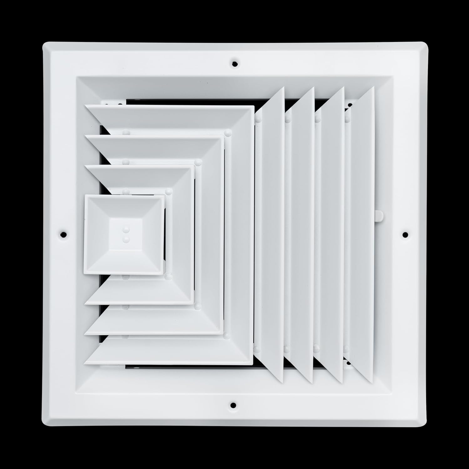 Fits 10x10 Duct Opening 3 Way Aluminum Square Ceiling Diffuser by Handua | Register Vent Cover Grille for Ceiling | Rust Proof | White | Outer Dimensions: 11.75" X 11.75"