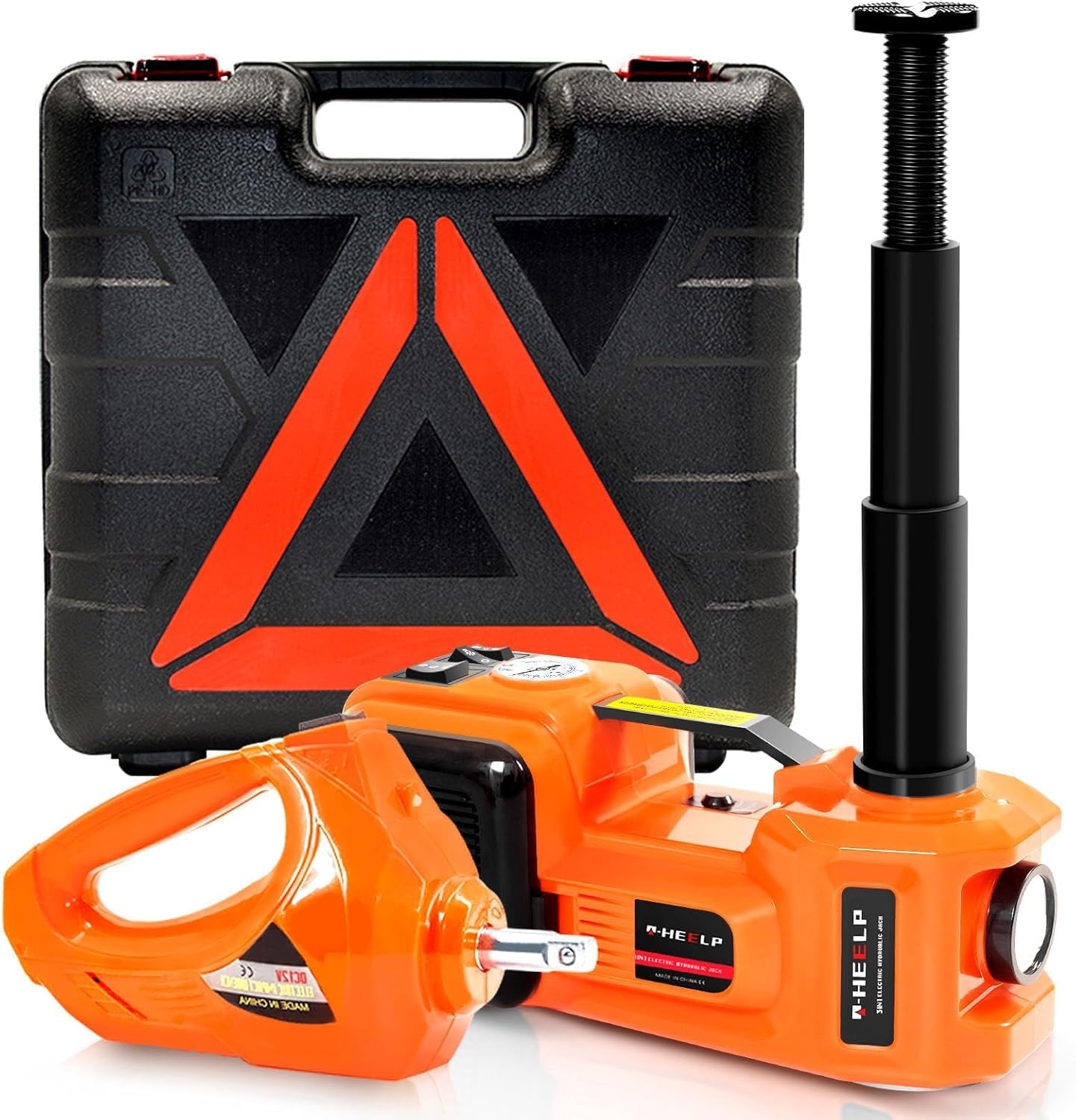 E-HEELP Electric Car Jack Kit 5Ton 12V Hydraulic Car Jack Lift (Lifting Range: 6.1~17.7 inch) with Electric Impact Wrench for SUV MPV Sedan Truck Change Tires Garage Repair