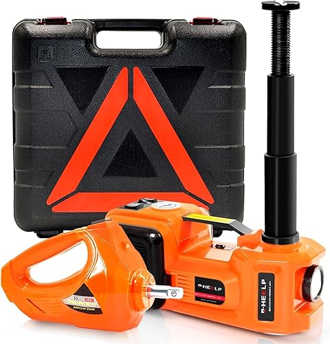 E-HEELP Kit de gato eléctrico para coche hidráulico de 5 toneladas y 12 V (rango de elevación: 6.1 ~ 17.7 pulgadas) con llave de impacto eléctrica
