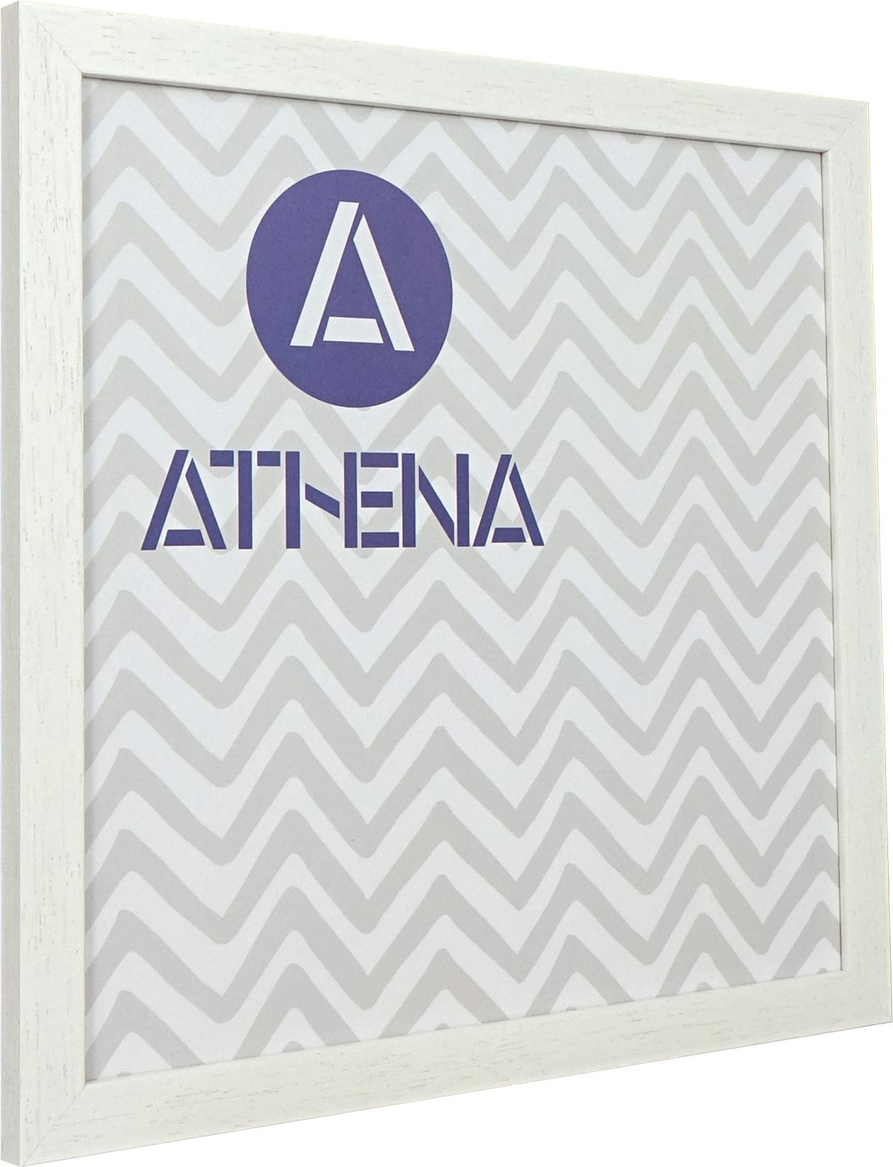 Athena White Woodgrain Premium Wood Picture Frame - 60 X 60Cm Square Frame - Photo Frame With Clear Styrene Sheet & Wall Mounted Hook