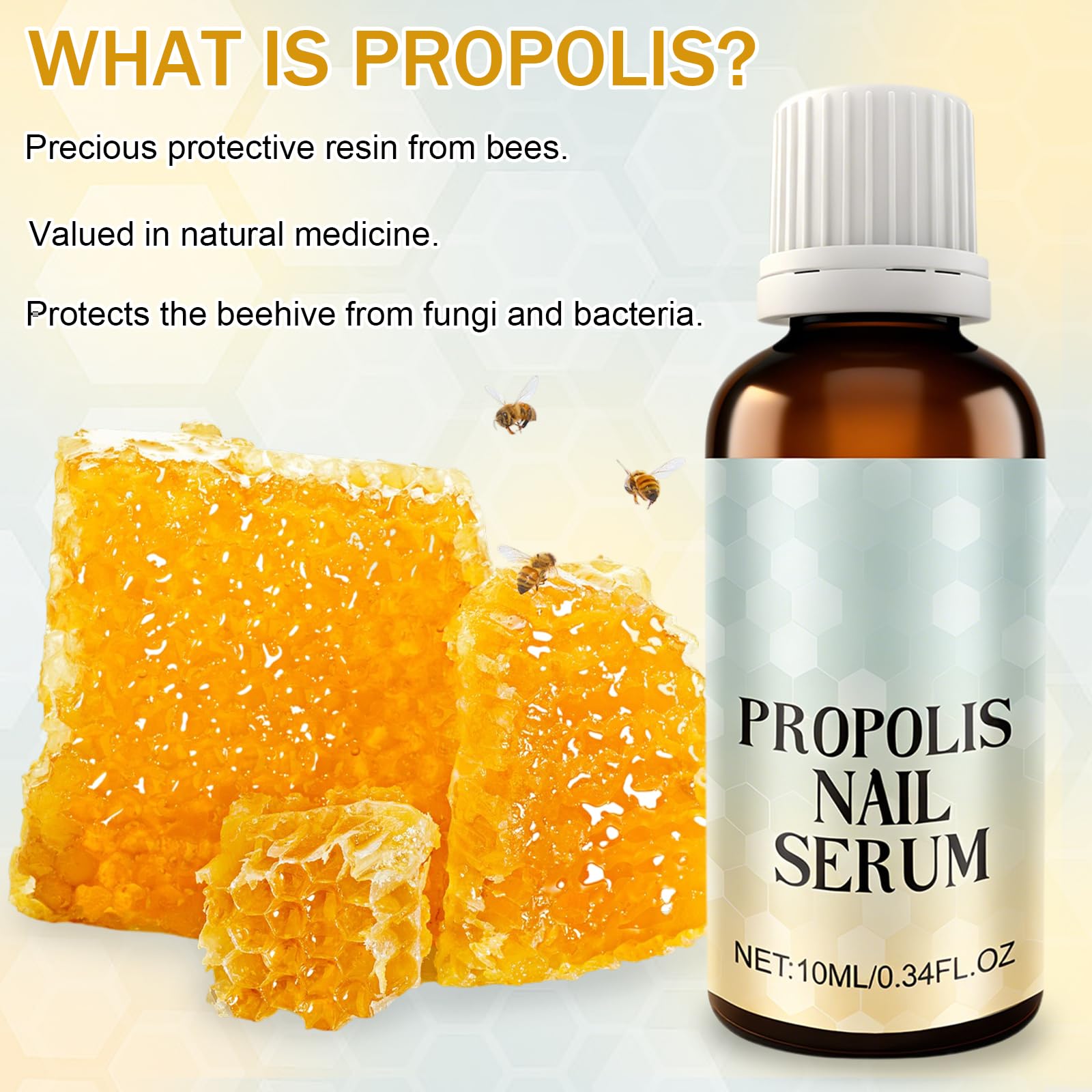 3 Stück Propolis Nagelserum,Bienengift Nagelserum,Behandlungslösung Bienengift,Nagelpflegeprodukte,Geeignet für Brüchige, Trockene und Strapazierte Nägel