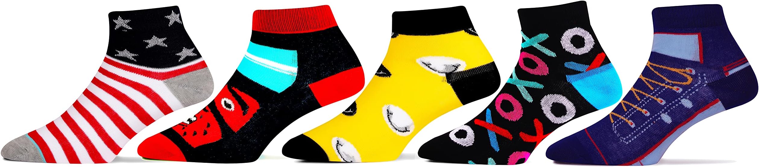 RC. ROYAL CLASSBoy's & Girl's Ankle Length Cotton & Spandex Socks (Pack of 5)(Multicolored)