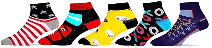 RC. ROYAL CLASS Boy's & Girl's Ankle Length Cotton & Spandex Socks (Pack of 5)(Multicolored)