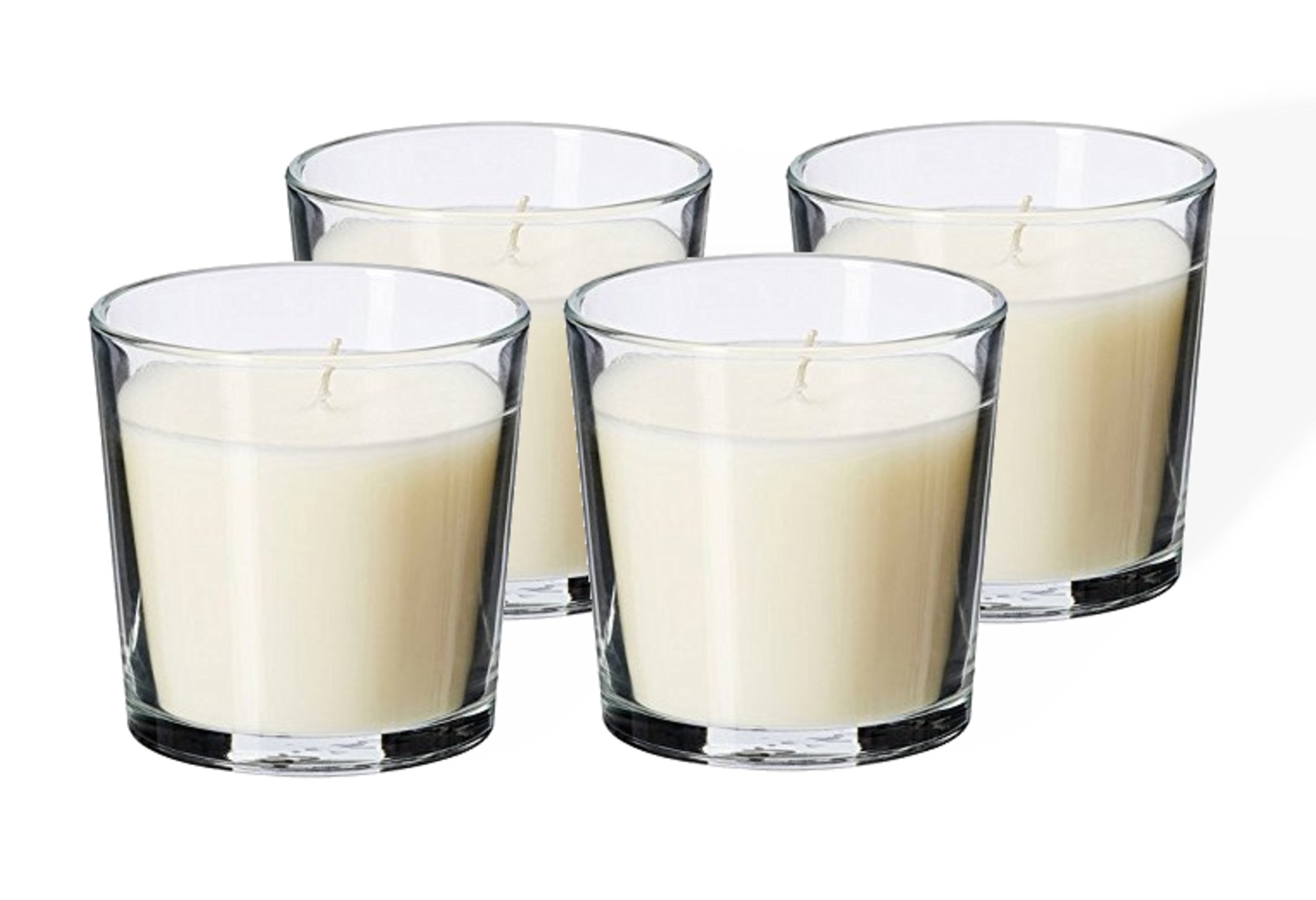 4er Set IKEA SINNLIG - Duftkerze im Glas (Vanille)