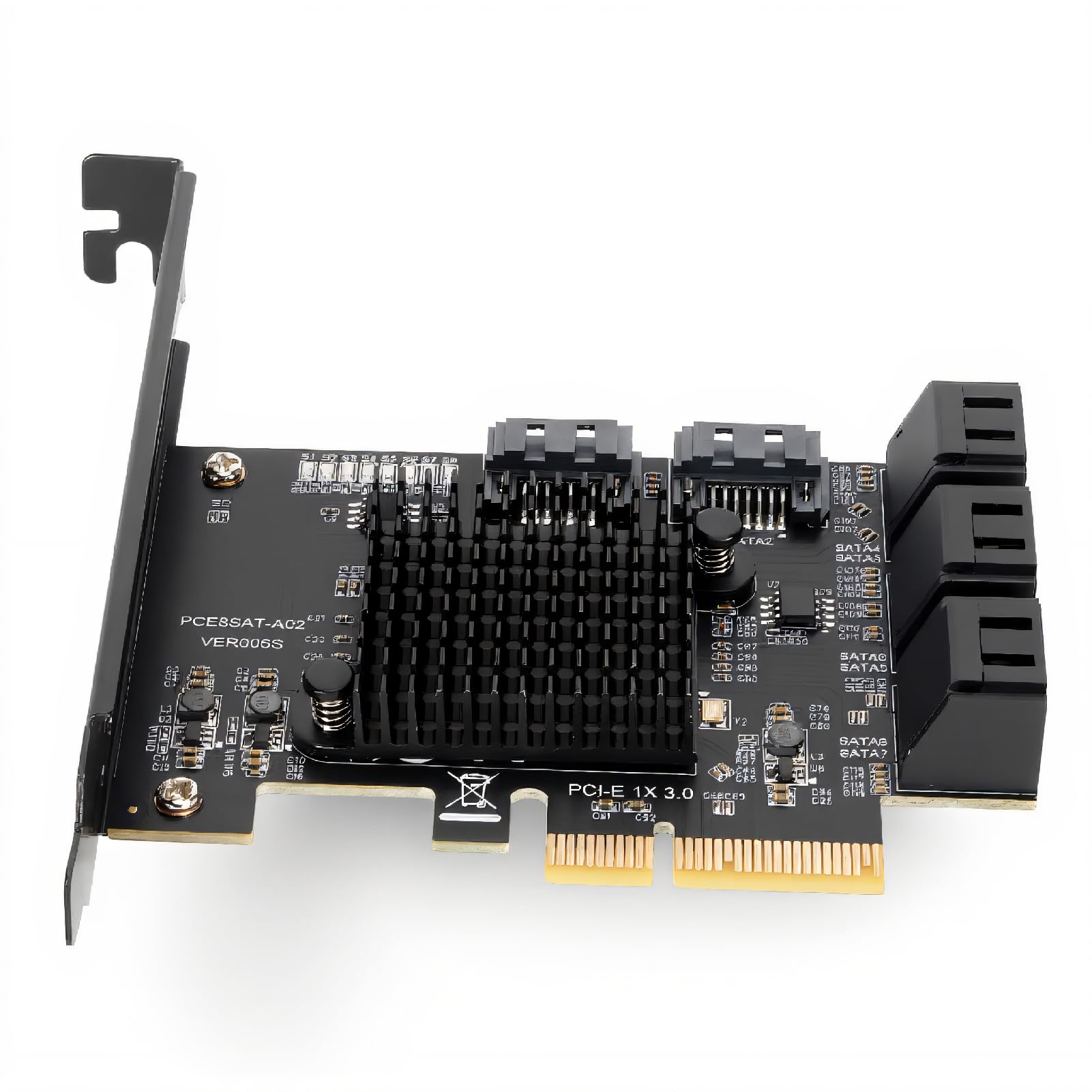 PCIe to SATA 3.0 Karte 8 Port Support Support Heiße Swappbare Boot -System -Festplatte mit Kühlkörper für Linux NAS