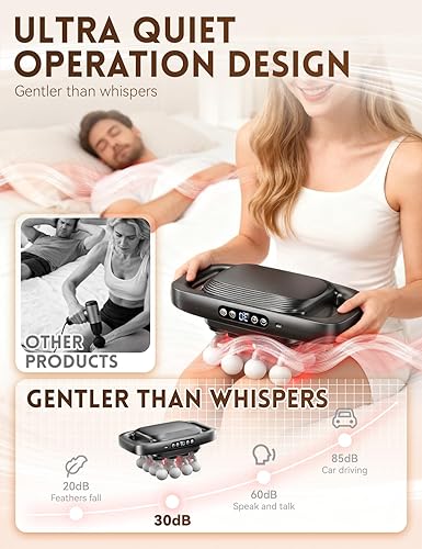 Vista 5 de Veloreva Masajeador, pistola de masaje de 16 cabezas de tejido profundo, 3 modos, 30 velocidades y 110.2 lbs de empuje, masajeador profesional