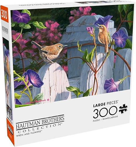 Miniatura 3 de Buffalo Games - Hautman Brothers - Wren and Flowers - Rompecabezas de 300 piezas grandes para adultos, rompecabezas desafiante perfecto para noches