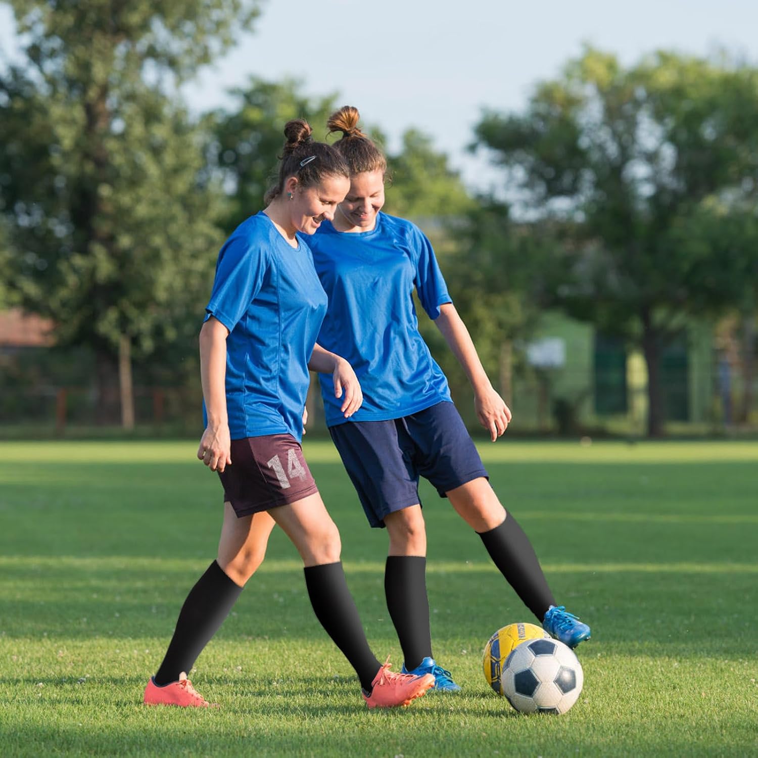 Tphon Soccer Socks, Team Sport Football Basketball Socks for Adult Kids Children, 1/3 Pairs Knee High Athletic Socks - Image 3