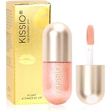 KISSIO Color Lip Plumper,Lip Plumper Gloss,Plant Extracts Lips Serum,Moisturizing,Fuller and Hydrated,Beauty Lips 5.5ml,Lemonade
