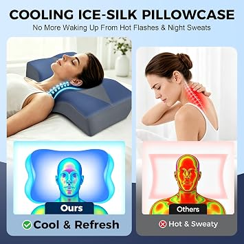 Hydomi Neck Support Pillow for Sleeping Side Sleeper Pillow for Neck Shoulder Pain Relief: Ergonomic Cervical Memory Foam Pillow - Cooling Orthopedic Bed Pillow for Back Stomach Sleepers