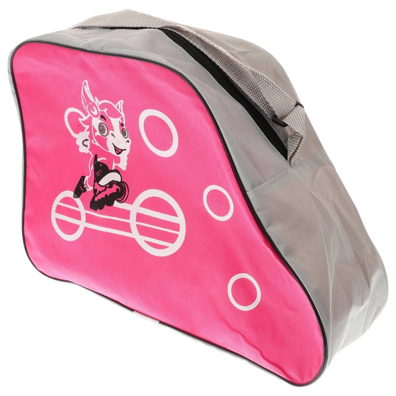 LIOOBO Bolsa para patines de hielo impresa para patines de hielo, bolsa de almacenamiento portátil, correa ajustable, patines en línea para niños y adultos (rosa)