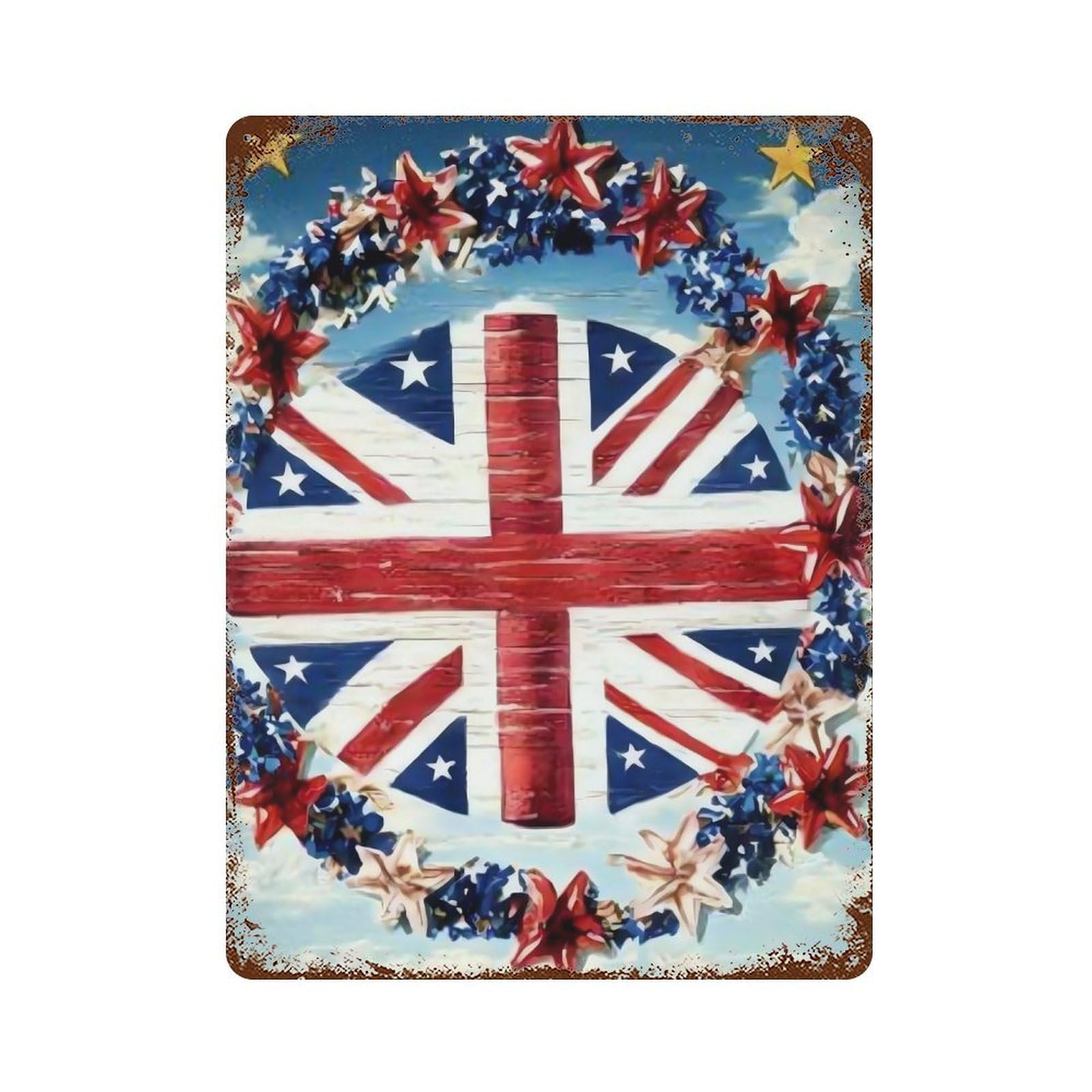 Plaque métal vintage Angleterre haut de gamme déco moderne grand format pour salon - 8