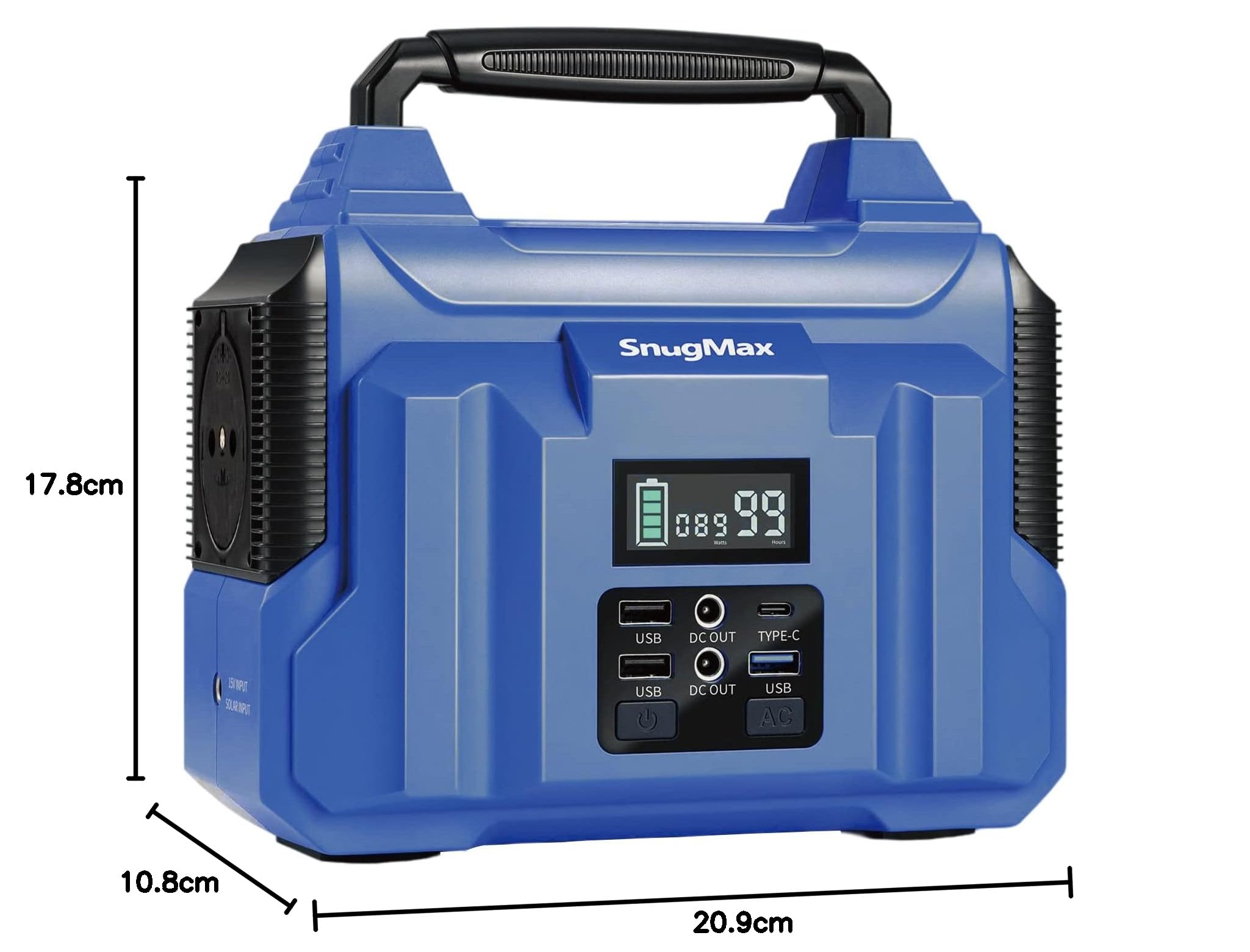 LEICKE SnugMax Générateur d'Énergie Vickers Portable 200Wh avec batterie de secours au lithium de 222Wh, prise AC 240V/200W Type-C pour CPAP intérieur, camping extérieur et voyage