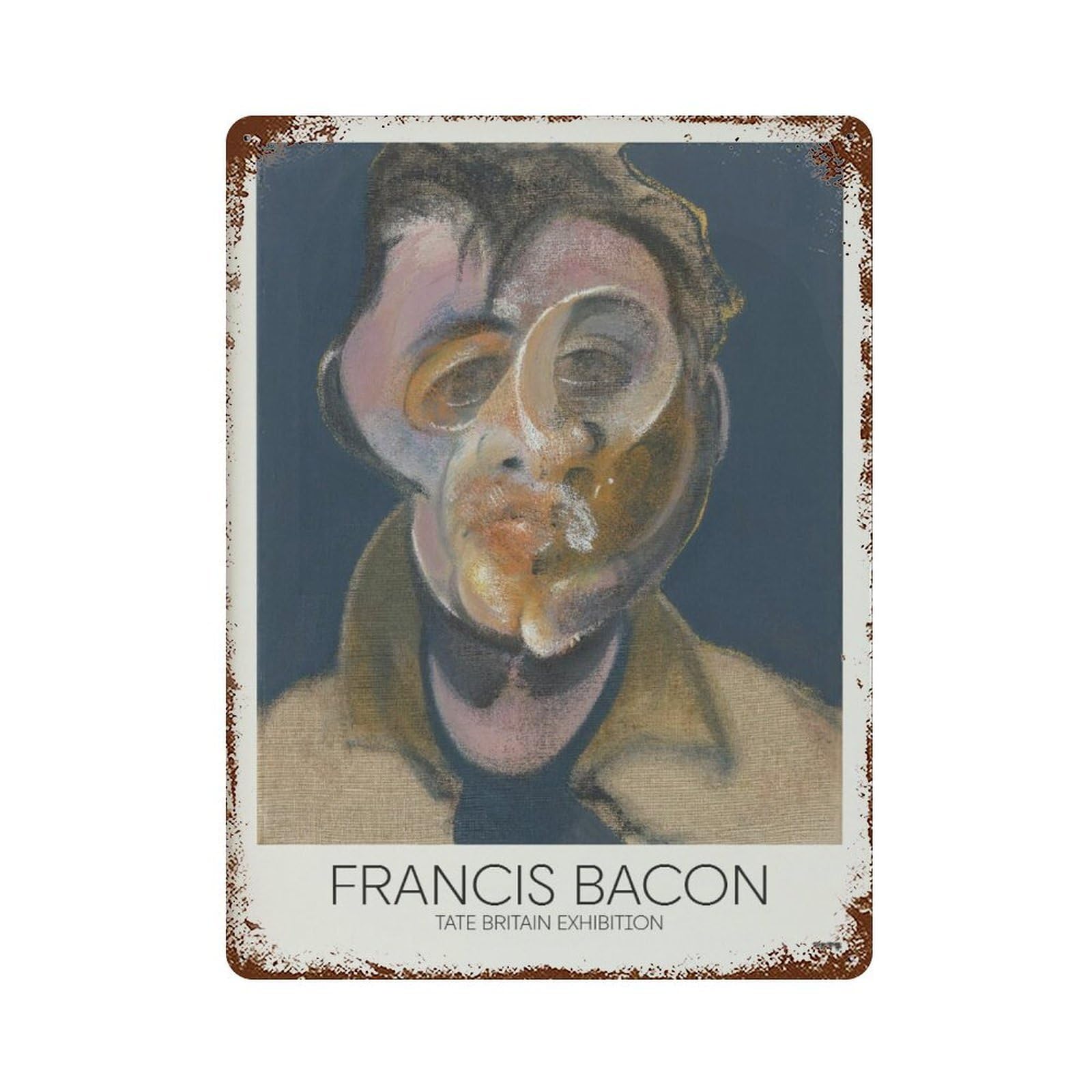 xiaoxiaoshen Francis Bacon Exhibition Self-portrait, Surrealist Home Decor Wall Decor Art Metal Tin Poster Modern Home Decor Art Home Bar Shop Decorations Vintage Sign 40x30cm