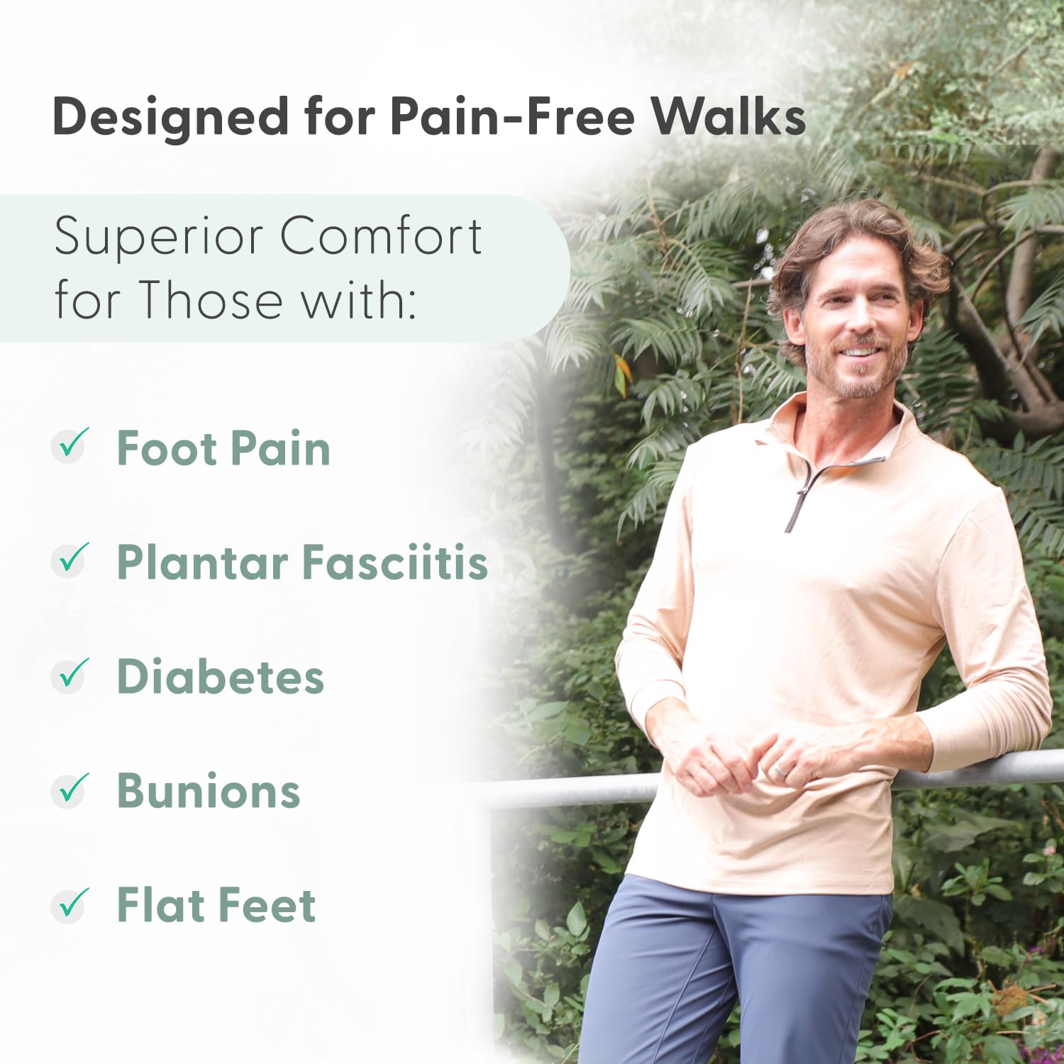 Orthofeet Men's Orthopedic Leather Pacific Palisades Sneakers