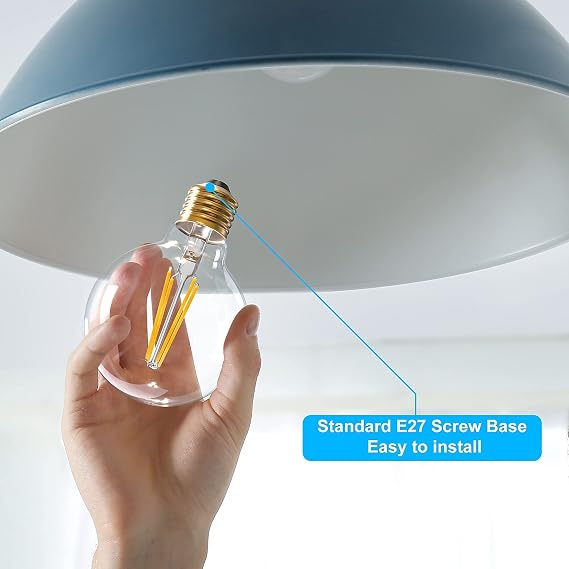 G80 E27 Edison Screw Bulb 6W 800lm, Warm White 2700K Non-Dimmable [Energy Class E]