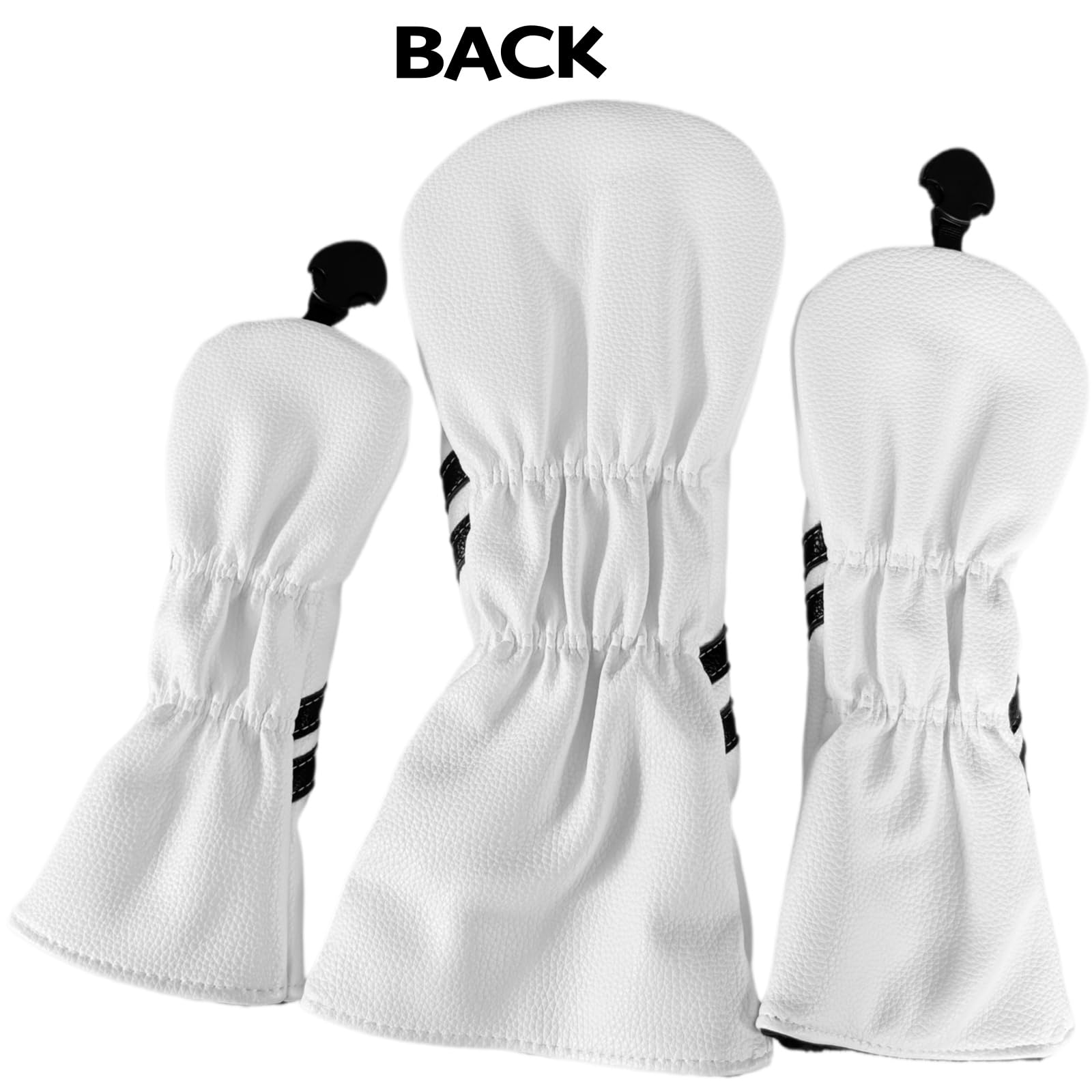 Juego de 3 fundas para palos de golf, funda para cabeza de conductor de alta calidad, cubierta de madera de Fairway y fundas híbridas para cabeza para hombres y mujeres, fundas de cuero sintético