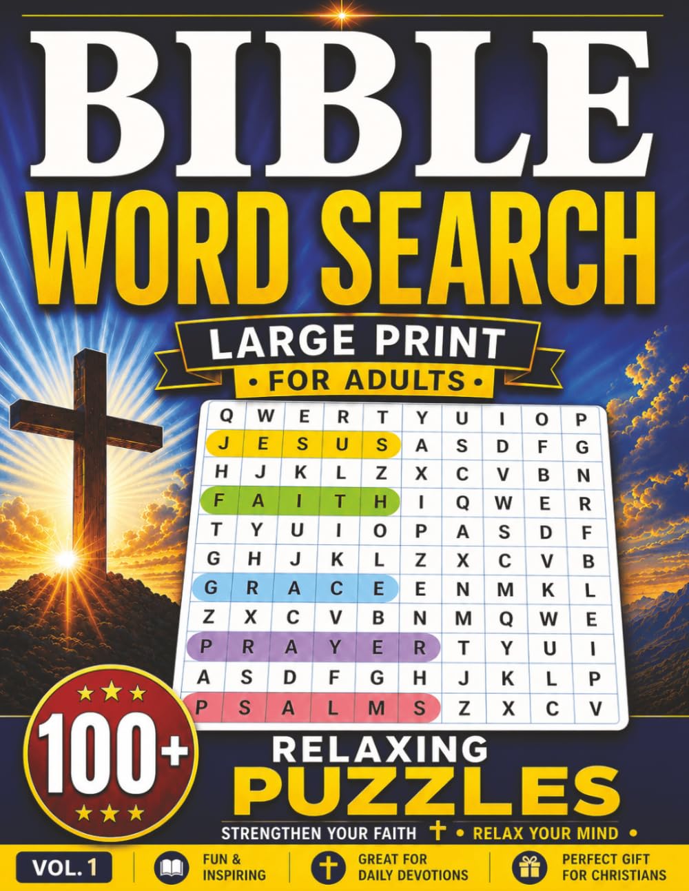 Bible Word Search: Large Print Word Puzzles for Christian Faith, Love and Hope (Word Find Books For Adults)