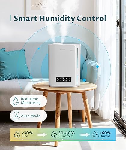 Miniatura 3 de BREEZOME Humidificadores de 6L para dormitorio, habitación grande y difusor de aceite esencial, humidificadores ultrasónicos de niebla fría de