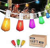Vista 14 de Achin - Cadena de luces para exteriores de 100 pies G40 Globo de patio, luces LED impermeables al aire libre con 50+2 bombillas LED irrompibles
