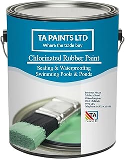 T A Paints Ltd Chlorinated Rubber Swimming Pool Paint For Concrete, Primed Fiberglass, Brick & Stone Excellent waterproofing and chemical protection (2.5L Blue BS 20 E 51)