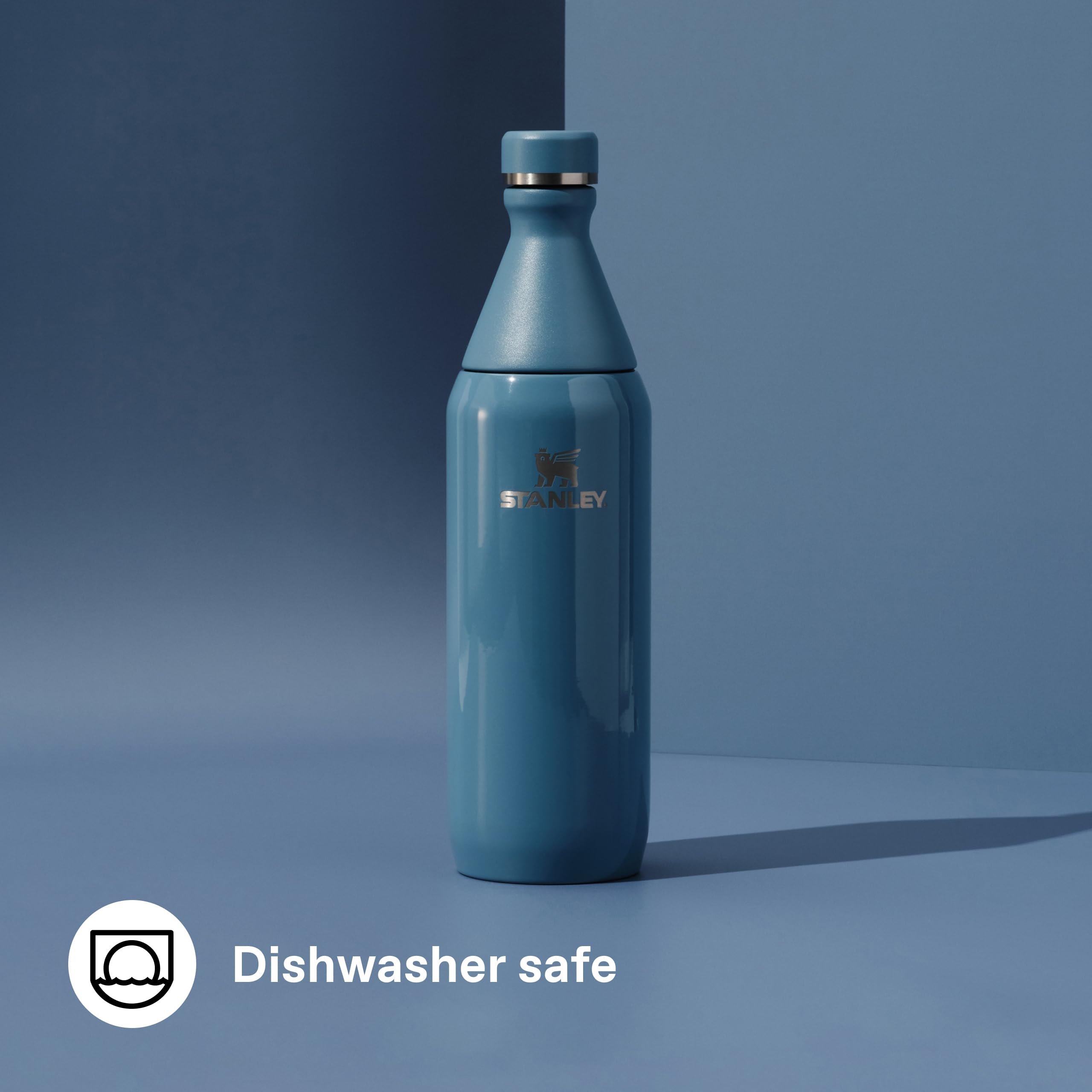 Stanley 1913 The All Day Slim Butelka na Wodę 0.6L - Indigo Gloss | Zimny przez 6 godzin - Mrożony przez 11 godzin - Stal nierdzewna z recyklingu wolna od BPA - Szczelny - Można myć w zmywarce