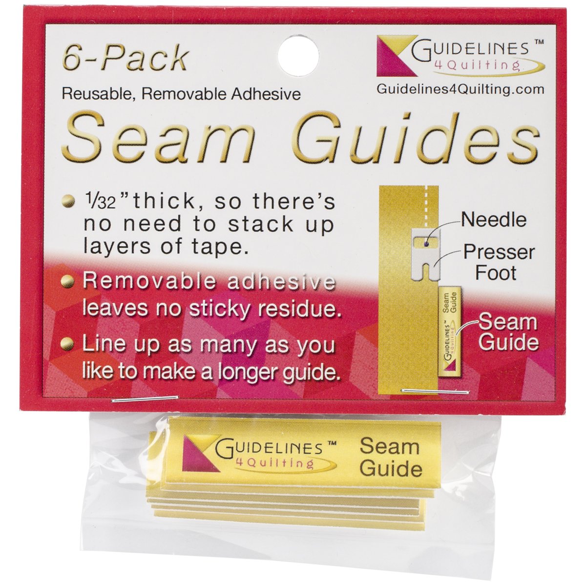 Buy Guidelines4quilting 6Pack Seam Guides ½ x 2" x 1/32" Peel