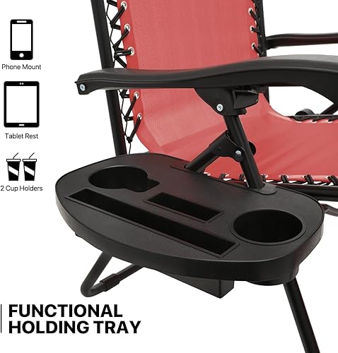 Miniatura 10 de MoNiBloom Sillón plegable de playa, paquete de 2, tumbona con almohada y soporte para tazas, reclinable portátil para patio exterior para vacaciones