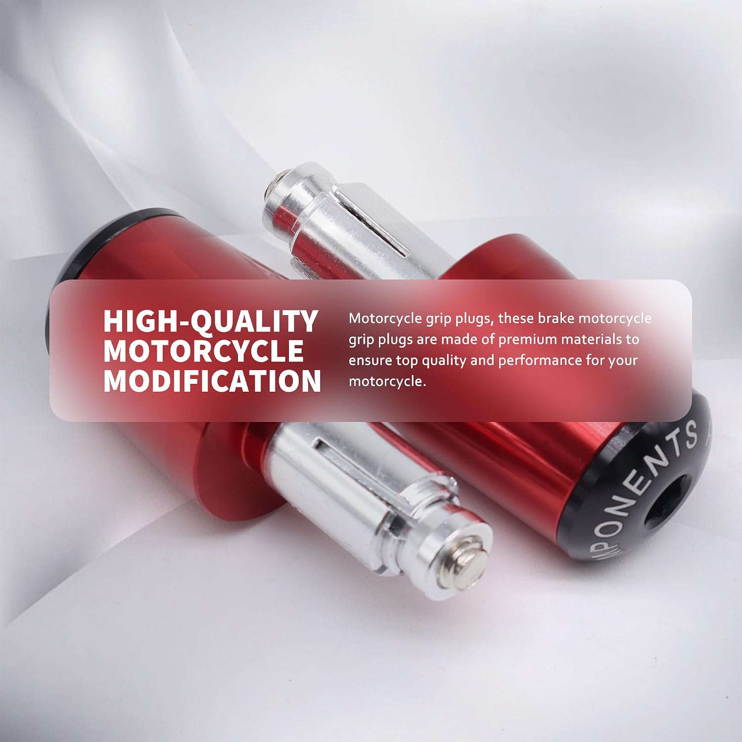 7/8" 22MM Motorcycle Bar Ends Universal Compatible with Yamaha YZF R1 R3 R6 R7 R125 R6S R25 R3 600R Motorcycle Aluminum Alloy (Red)