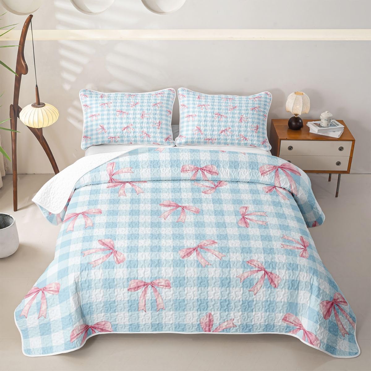 jejeloiu Western Rustic Deer Quilt Set Queen Size Bedspread Kids Boys Girls