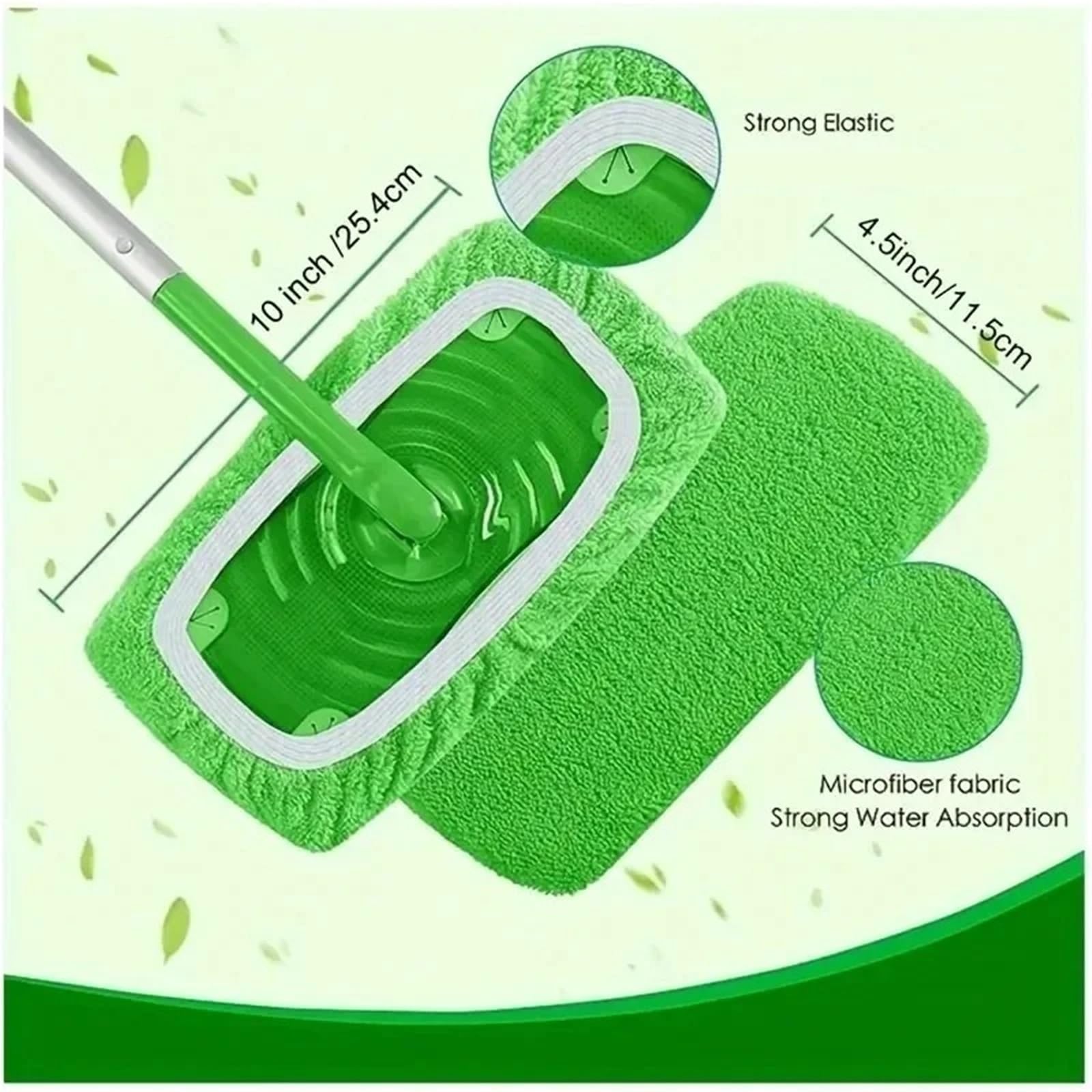 Almohadillas Trapeador Repuesto Repuesto De Mopa De Microfibra Lavable, 3/8/10/18/24 Unidades, Paño De Limpieza Plano(24Pcs)