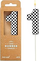 Vista 11 de PHD CAKE Velas de cumpleaños de carreras número 2 de 2.76 pulgadas, velas con números temáticos de carreras, velas de números de pastel, celebración