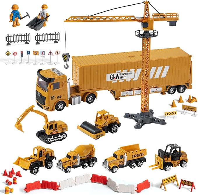 Dépanneuse Jouet BunnyJOY Pour Enfants - Camion Avec Lumières Et Sons, 12 Panneaux De Signalisation - Cadeau Garçon 3-8 Ans