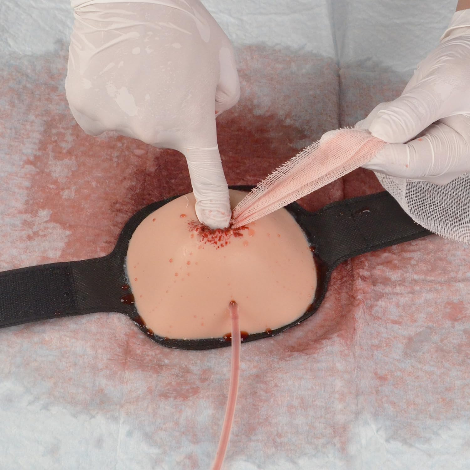 Wearable Thigh Wound Packing Trainer Kit, Bleeding Control Kit, Stop The Bleed Simulator with Pumping Bag for Military First Aid Training, Medical Education