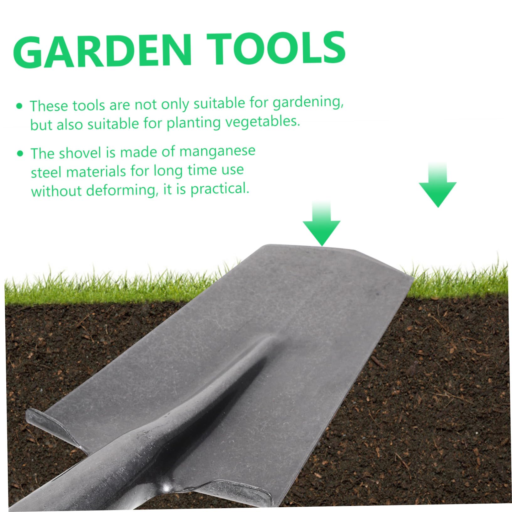Leichter Handspaten aus Manganstahl mit Robustem Spatengriff für Gartenarbeiten und Outdoor Aktivitäten zum Graben und Pflanzen