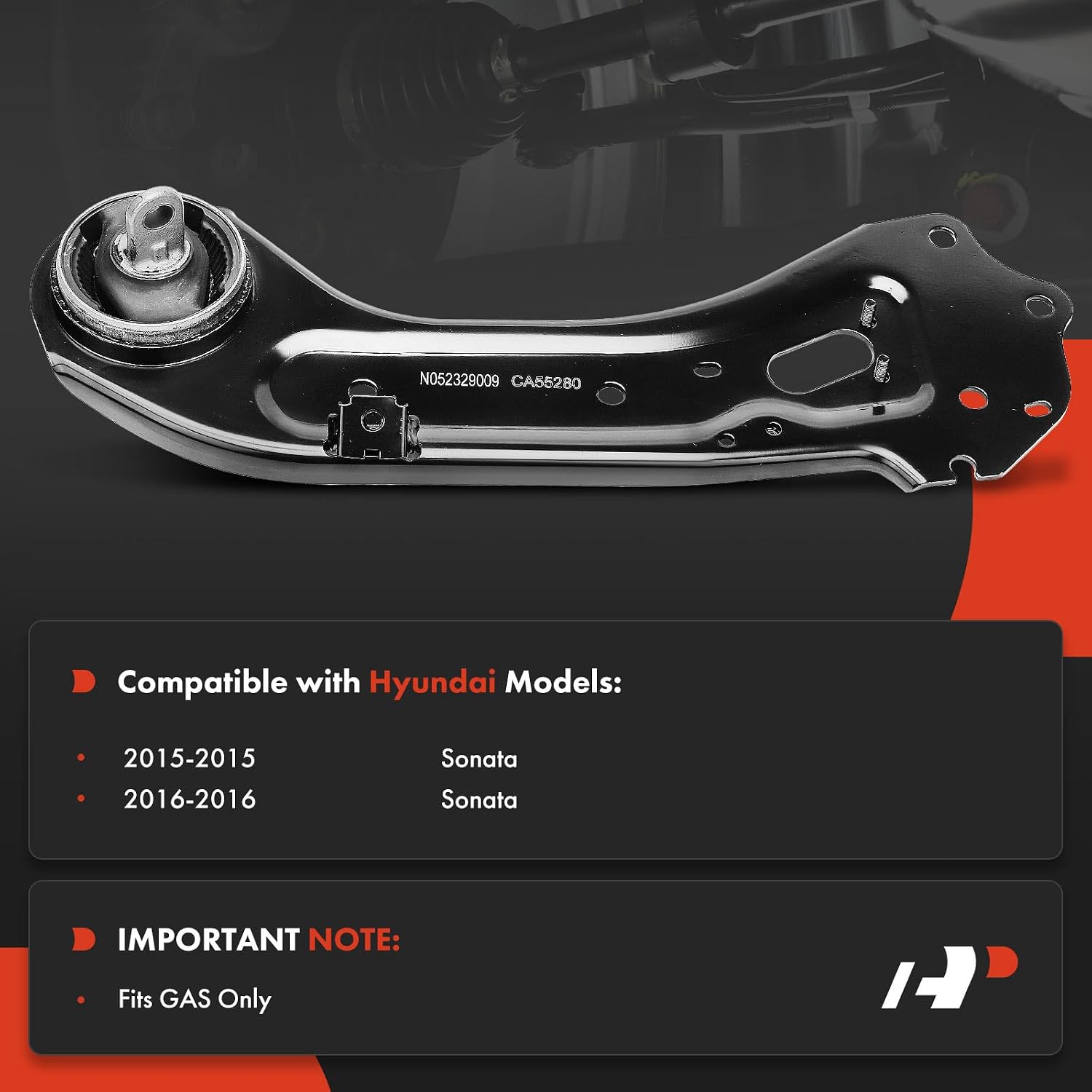 A-Premium Rear Right Suspension Trailing Arm, with Bushing, Compatible with Hyundai Sonata 2015-2016