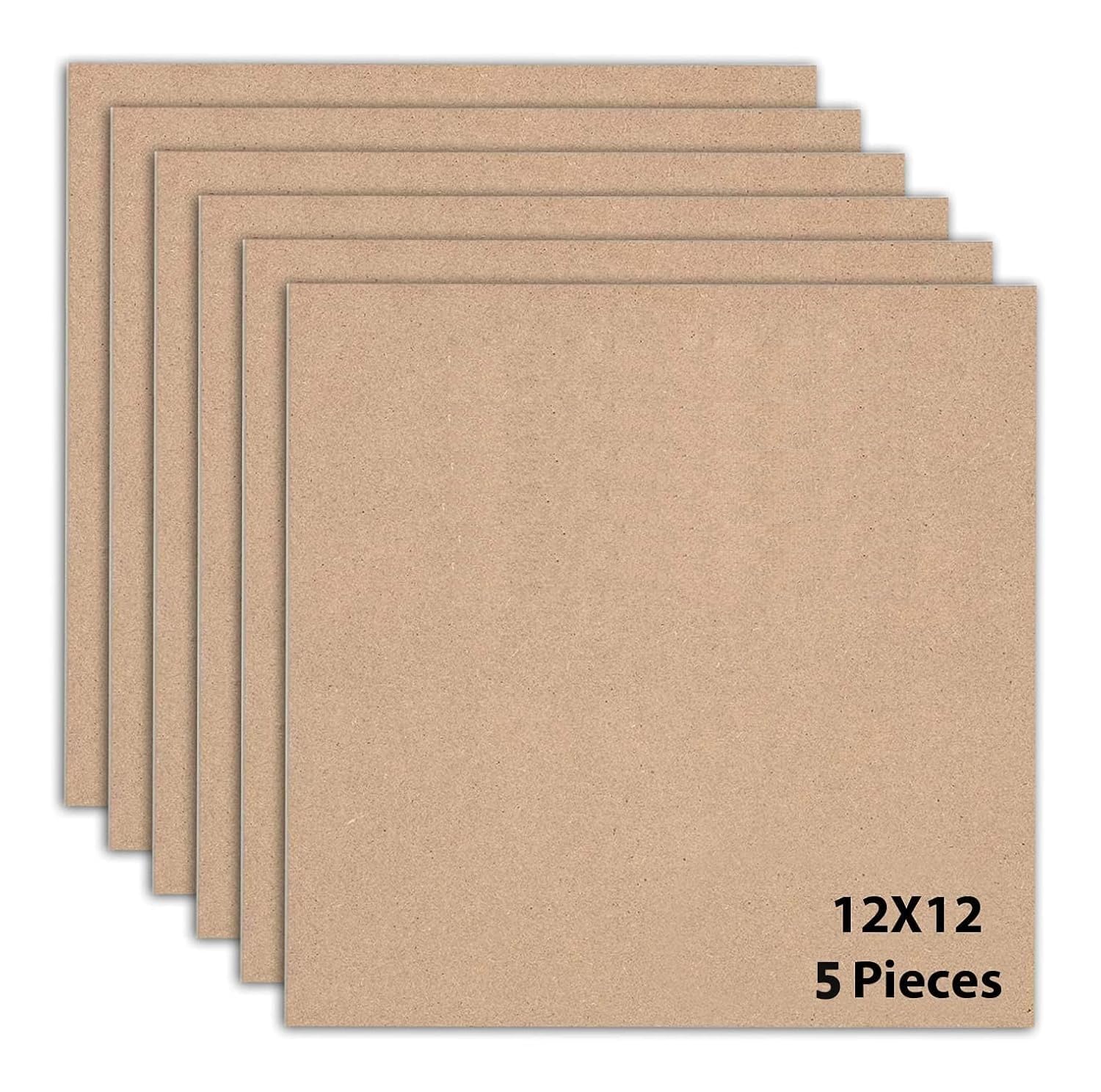 5 Pack 12 x 12 Inch MDF Craft Boards 4mm Thick | Square Wood Sheets for Mandala, Lippan, Resin Art, Painting, DIY Crafts, Hard Cutouts & Art Projects-image-46