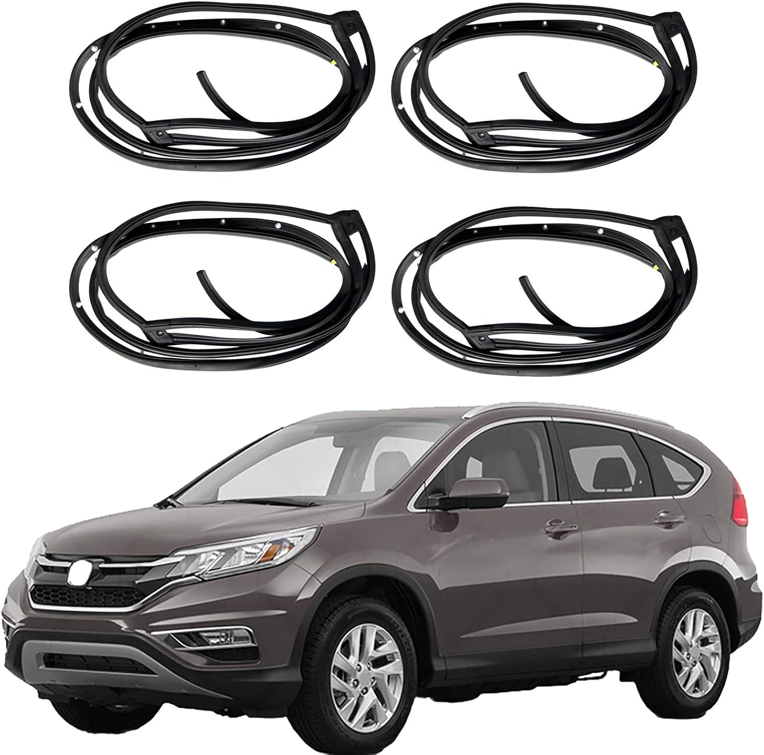 Car Door Seal Automotive Weather Stripping for Honda CRV 2012 2013 2014 2015 2016 72350-T0A-A01 72310-T0A-A01 72850-T0A-A01 72810-T0A-A01,Rubber Seal Strip,Edge Protector Strip,Front Left