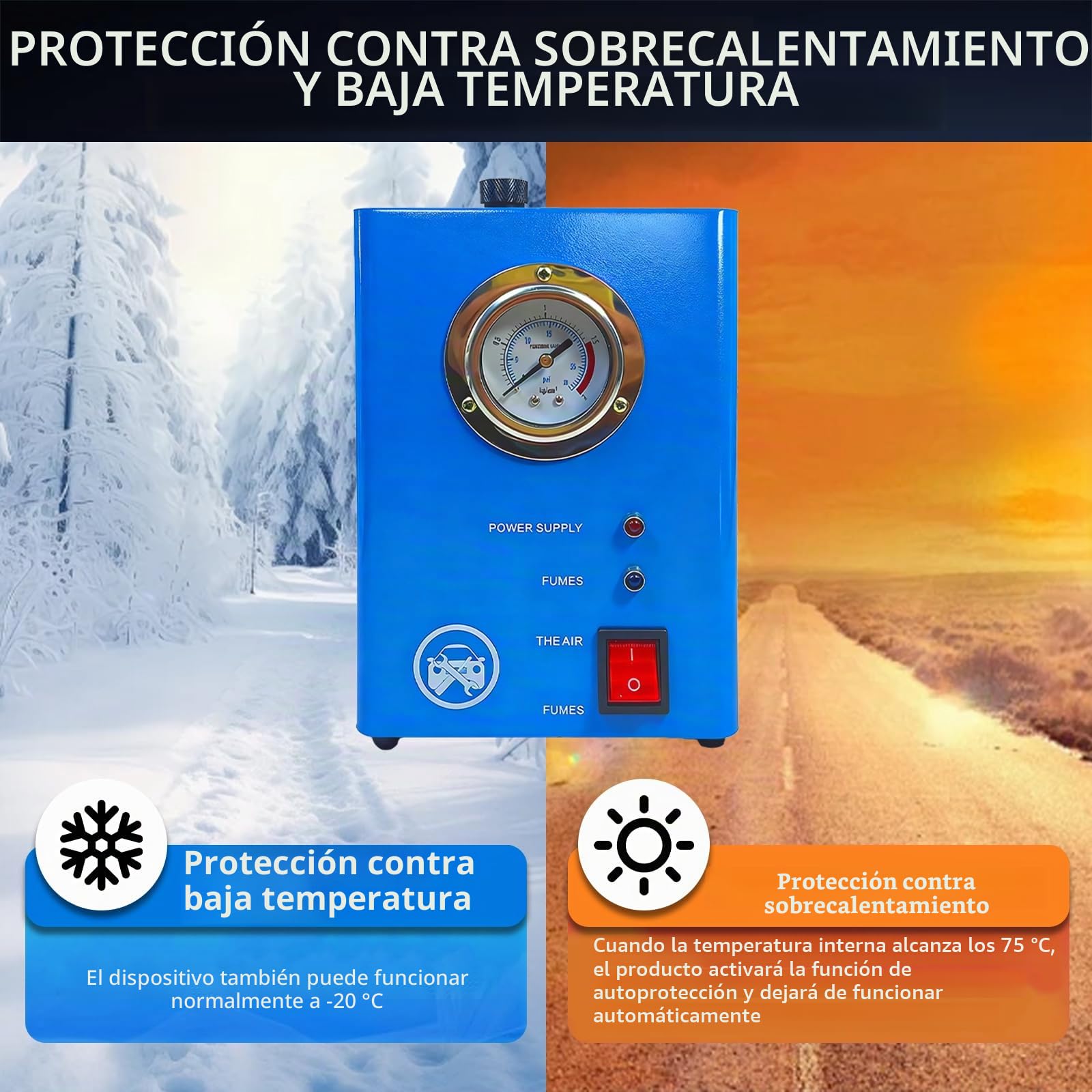 Máquina de Humo Detector de Fugas de Automóviles, Máquina De Humo EVAP, Detector De Prueba De Fugas del Sistema De Combustible Coche para 12V Vehículos Motocicletas