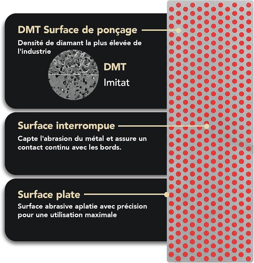 DMT 20062 Kit d'affûtage de couteaux diamant de luxe avec boîte en bois DMT 20062 Kit d'affûtage de couteaux diamant de luxe avec boîte en bois