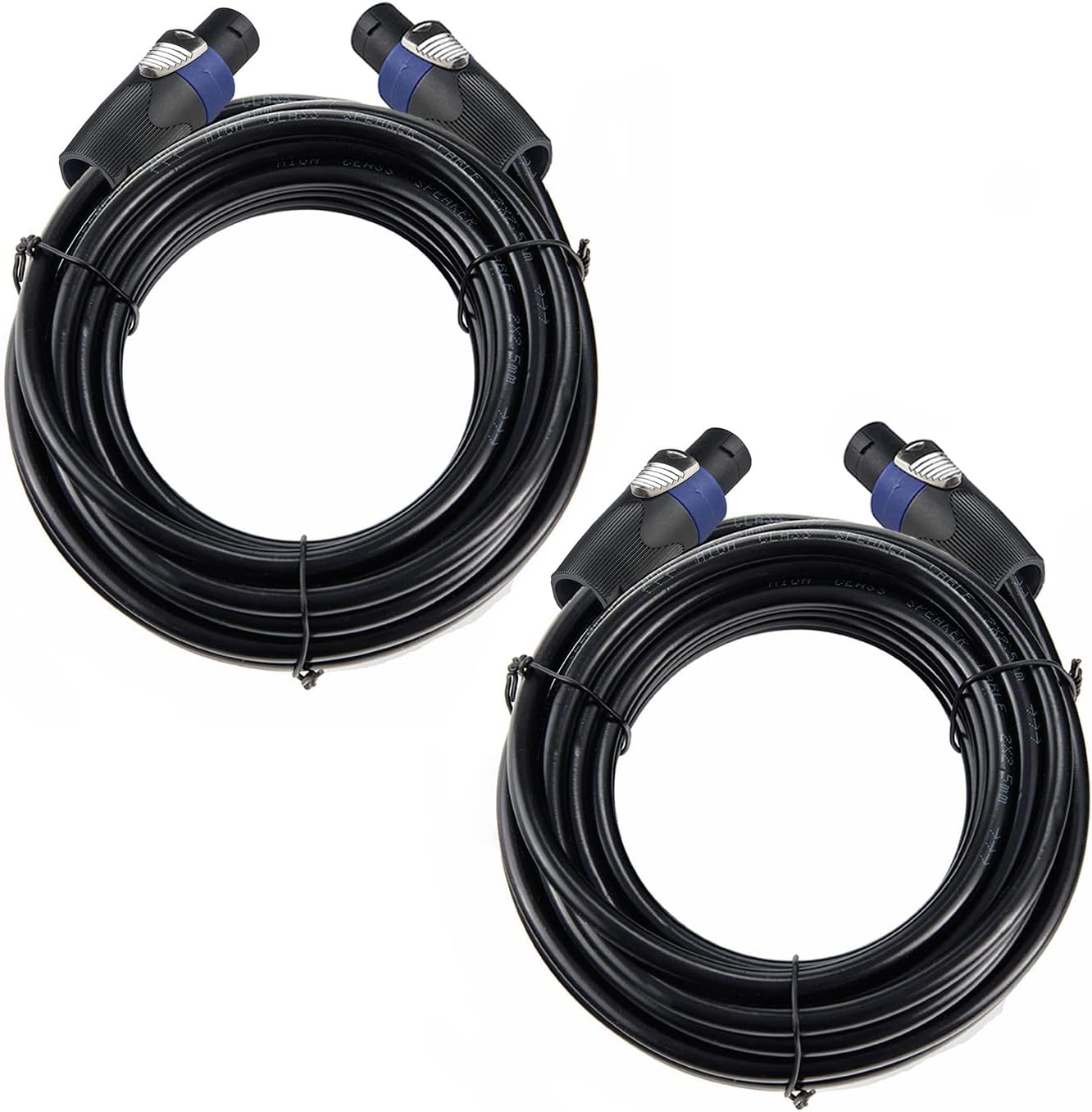 Cavo Speakon A 1/4 Cavo Altoparlante DJ PA Pro Audio - 2 Cavi Da 3 Piedi, 12 AWG, Connettori Speakon A 1/4", Schermati Floorstanding Speakers