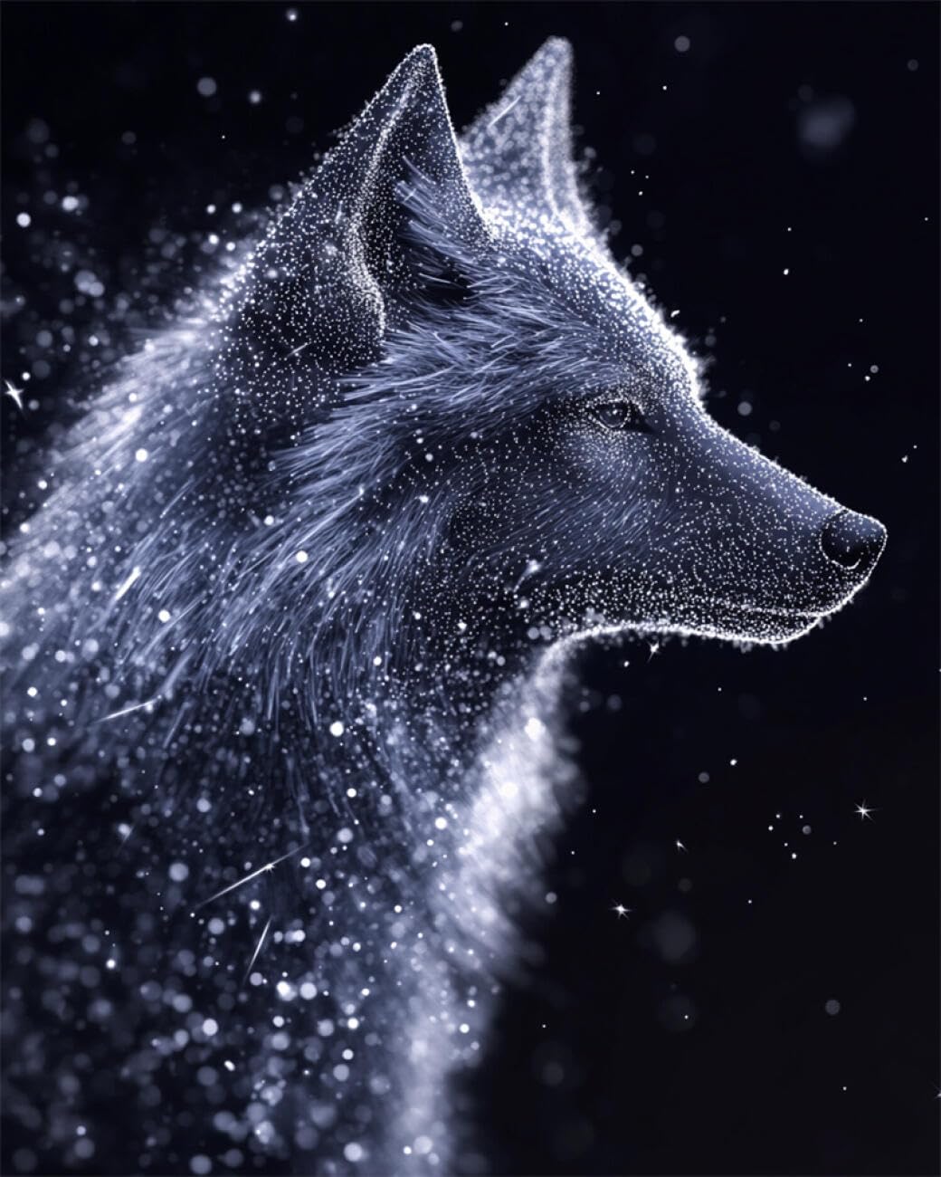 RKFLGEW DIY Embroidery Set Fantasy Wolf 40x50cm